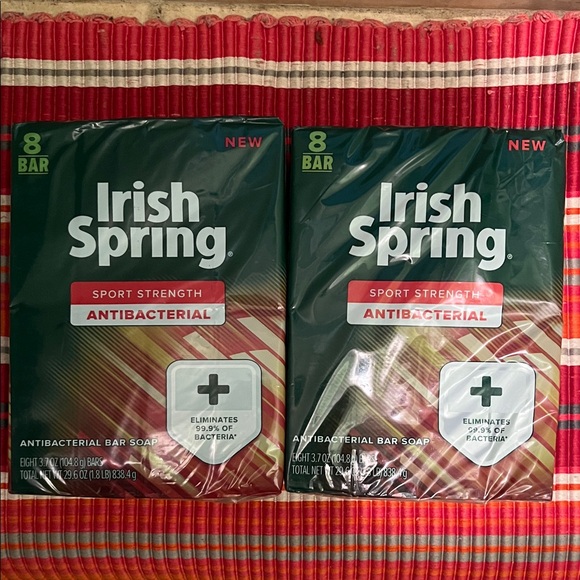 Irish Spring Soap 8 Bars.  sport Strength Antibacterial.  New.  Set of 2. - Picture 1 of 4